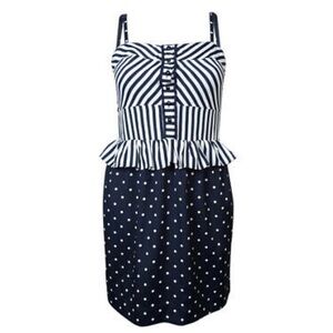 SUGARLIPS multi pattern spaghetti peplum dress size medium